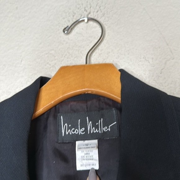 VTG 80’s Nicole Miller Tuxedo Blazer Black Sz 12 Union Made in the USA PRISTINE - Picture 3 of 9